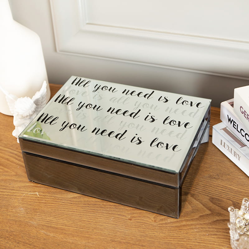 Veľkoobchodné domáce skladovanie hnedo zlatá zrkadlová šperkovnica