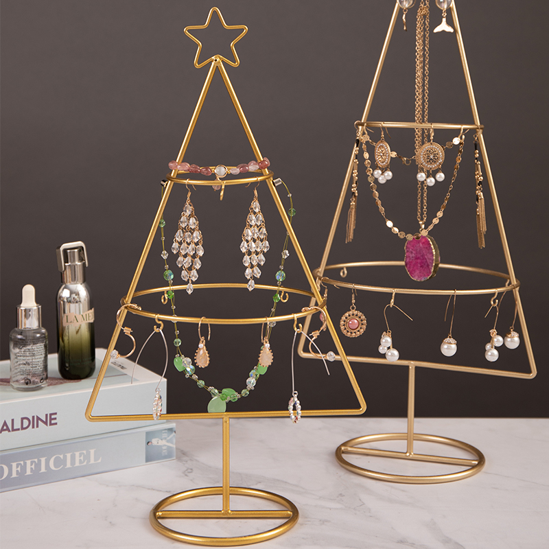 Kovový úložný stojan na náhrdelník na vystavenie šperkov